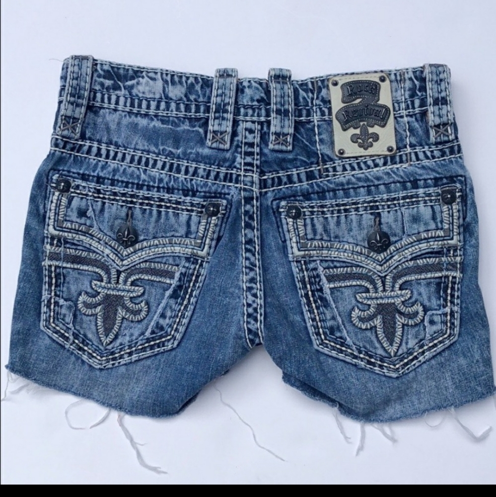 Mens Rock Revival Cut Off Shorts 5 Pockets sz 28